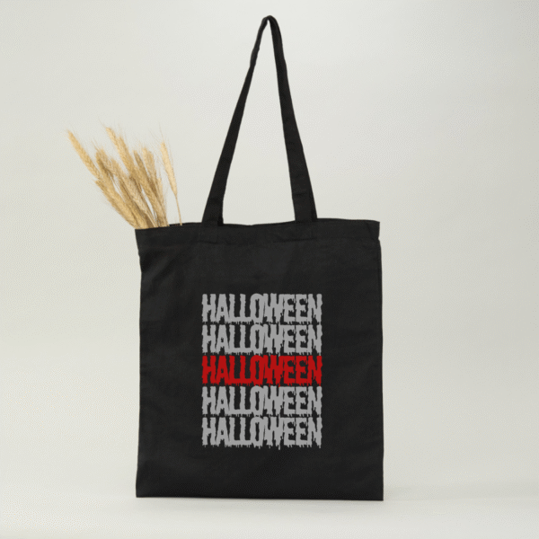 Bolsa Letras de Halloween de algodón negro  42 x 38 cm