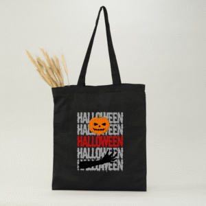 Bolsa de algodón negro  Halloween calabaza 42 x 38 cm