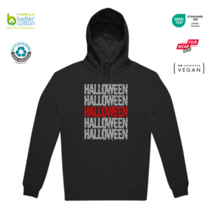Polerón Letras Halloween Canguro con Gorro B&C ID.333 Unisex