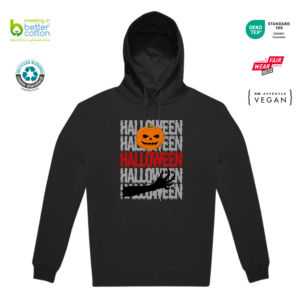 Polerón Halloween calabaza Canguro con Gorro B&C ID.333 Unisex