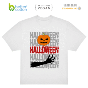 Polera  Halloween Calabaza B&C #E220 Oversized premium  100 % Algodón 220 g/m²
