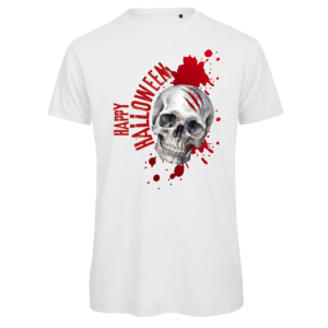 Blanco Polera para Halloween con calavera B&C INSPIRE T unisex